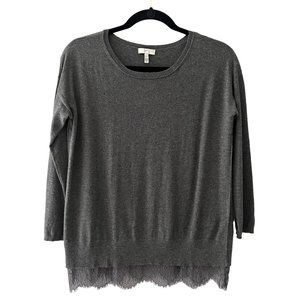 Joie Wool & Cashmere Blend Lace Trim Pullover Sweater